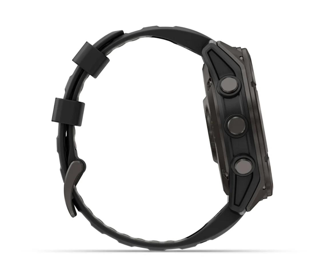 fēnix 8 Pro – 51 mm, AMOLED, Sapphire, Carbon grey DLC titanium with Black/pebble grey silicone band