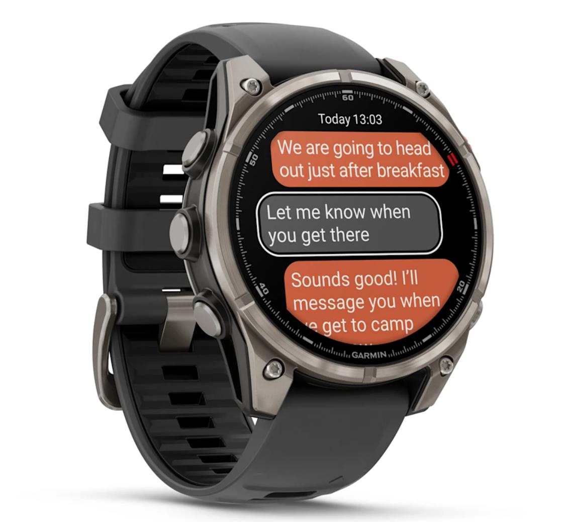 Garmin fēnix 8 Pro AMOLED safīra pulkstenis, 47 mm, titāna ar grafīta/melnu silikona siksniņu