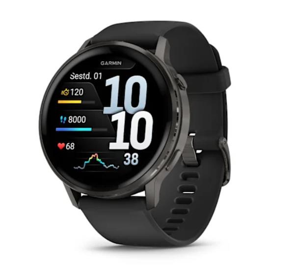 Venu 4 – 45 mm Slate with Black Silicone Band