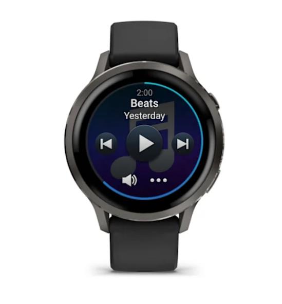 Garmin Venu 4 smartwatch, 41 mm, Slate with Black Silicone Band