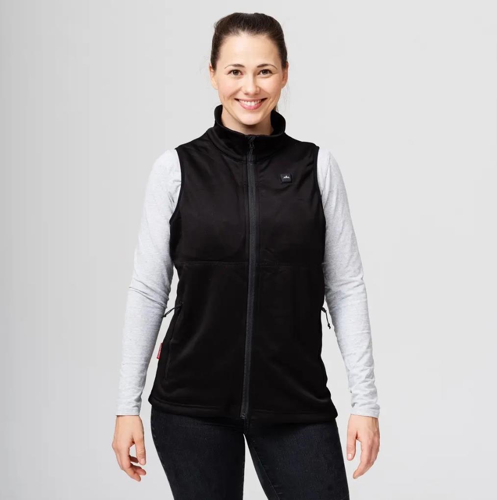 HeatX Heated Fleece Vest Womens XL Black