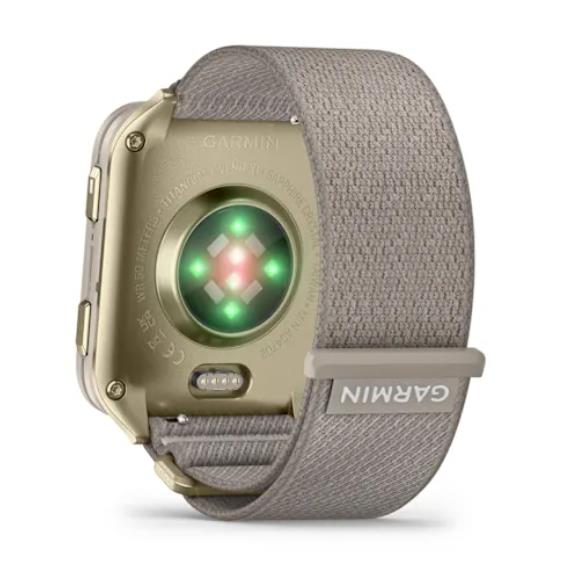 Garmin Venu X1 смарт-часы, нежно-золотой цвет/титановый корпус/французский серый нейлоновый ремешок