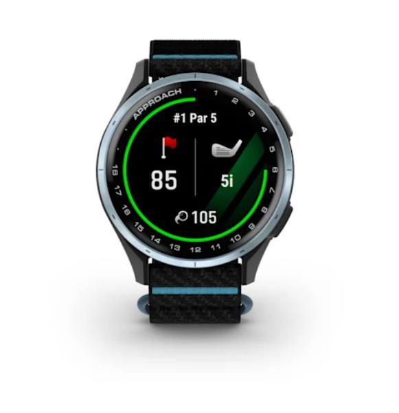 Approach J1, Cloud blue alu bezel/black/azure ComfortFit fabric band