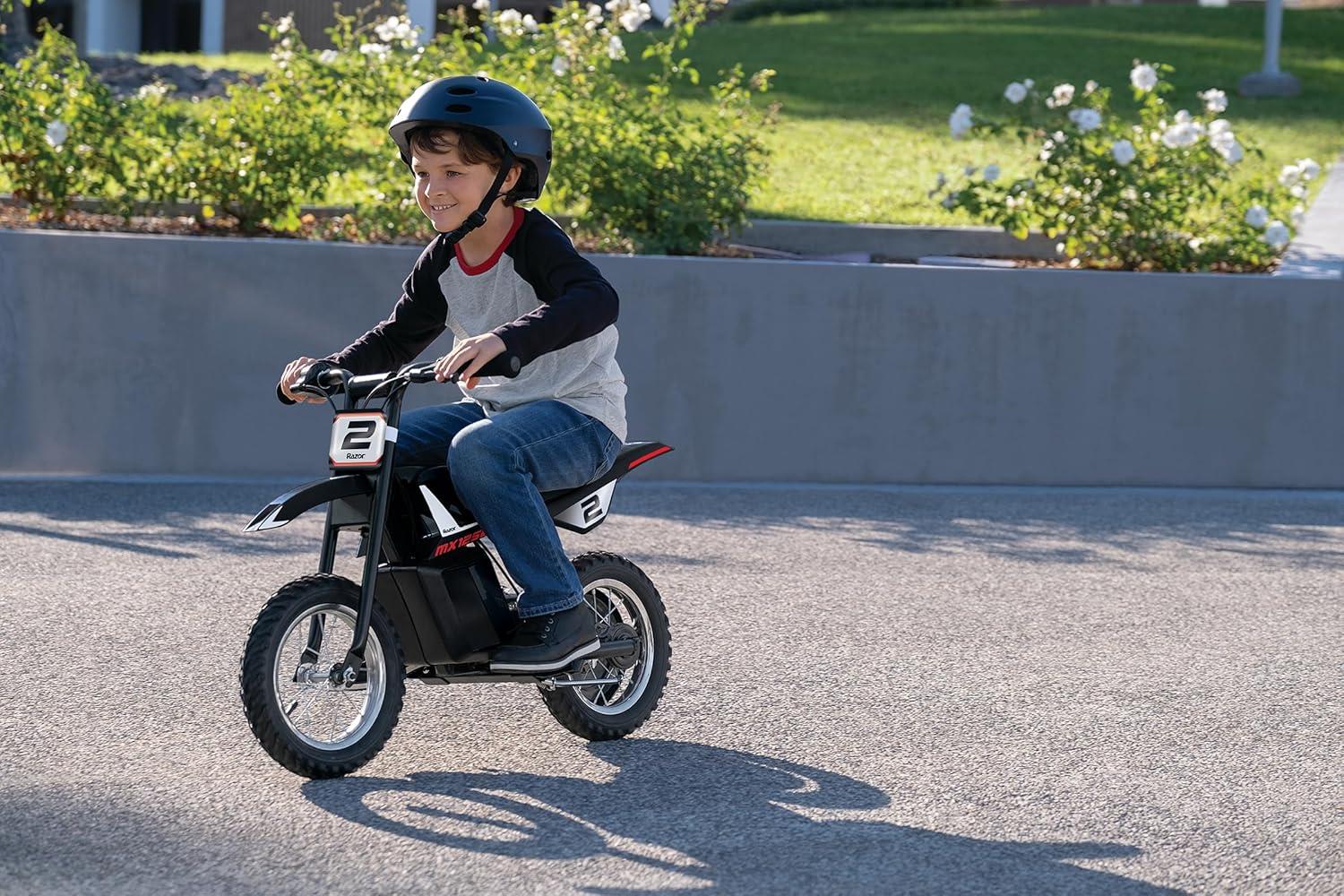 Razor MX125 +DECALS Dirt Bike, ES, juodas, ličio baterija