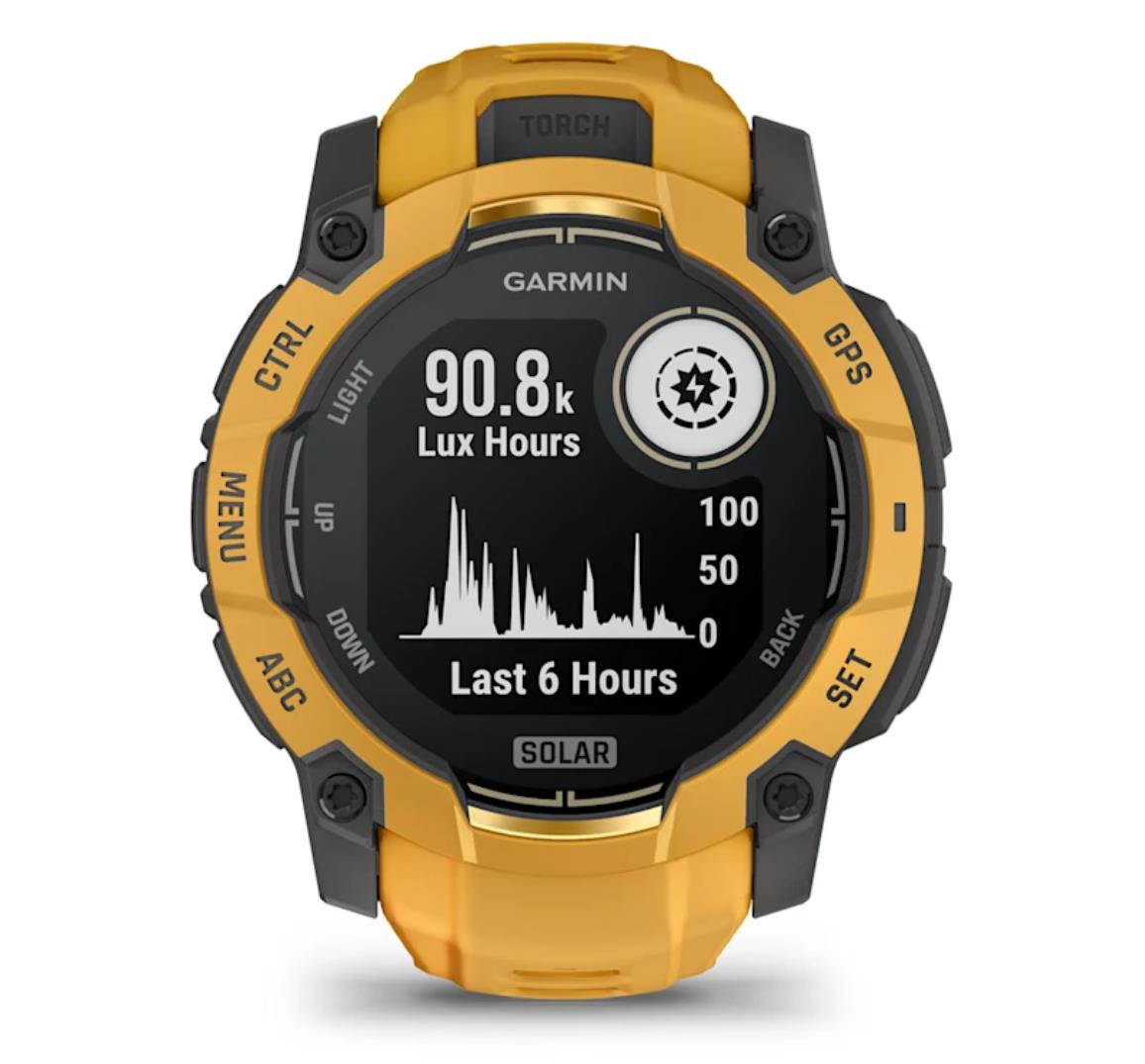 Instinct 3 –50 mm, Solar Sunburst with sunburst/grey silicone band