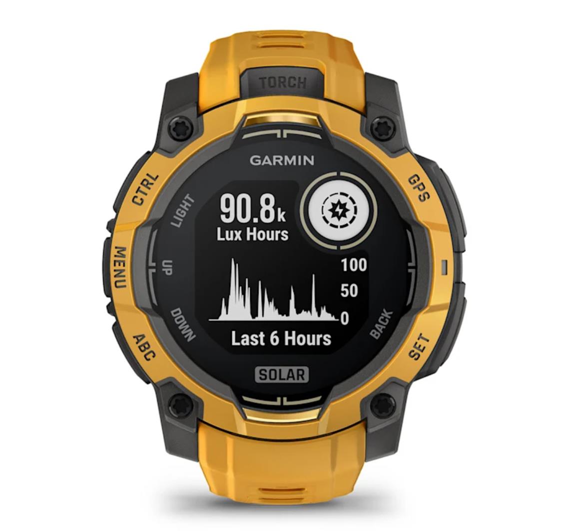 Instinct 3 –45 mm, Solar Sunburst with sunburst/grey silicone band