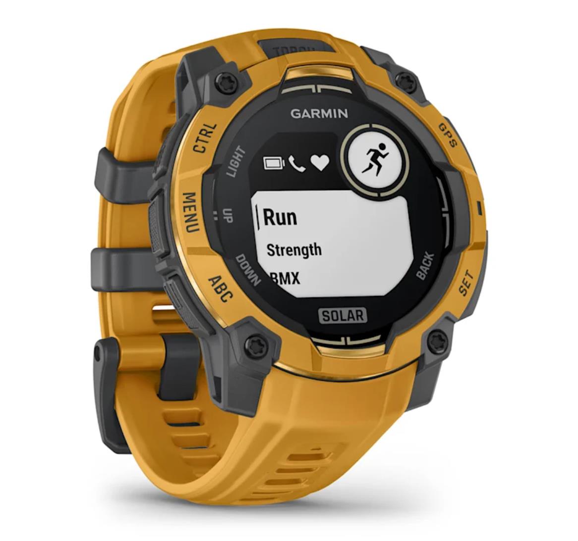 Instinct 3 –45 mm, Solar Sunburst with sunburst/grey silicone band