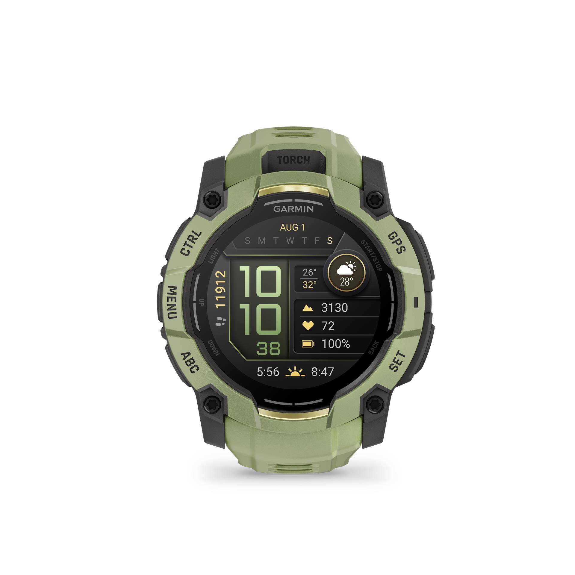 Garmin Instinct® 3 AMOLED viedpulkstenis, 50 mm, Papardes zaļš ar papardes zaļas krāsas pulksteņa siksniņu