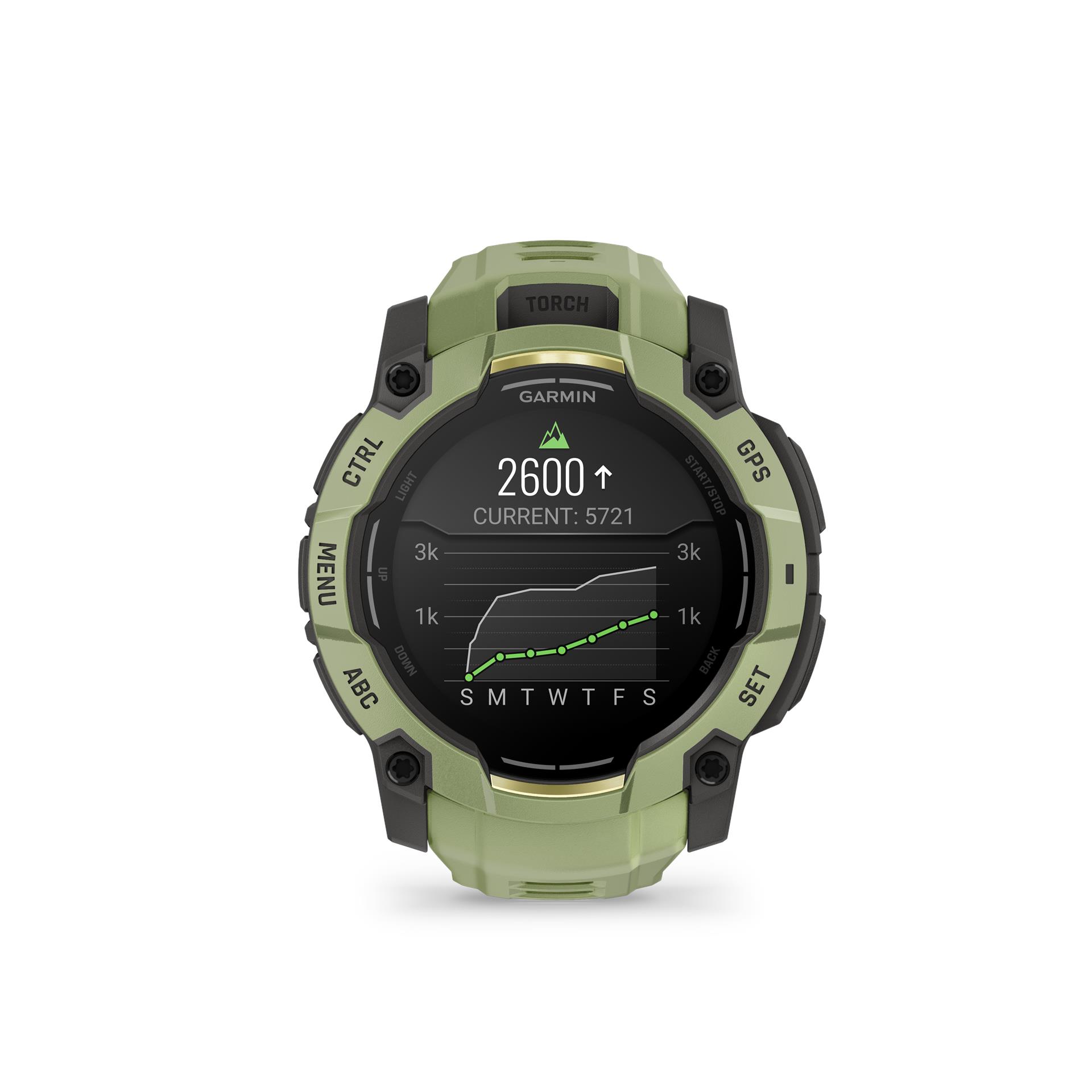 Garmin Instinct® 3 AMOLED viedpulkstenis, 50 mm, Papardes zaļš ar papardes zaļas krāsas pulksteņa siksniņu