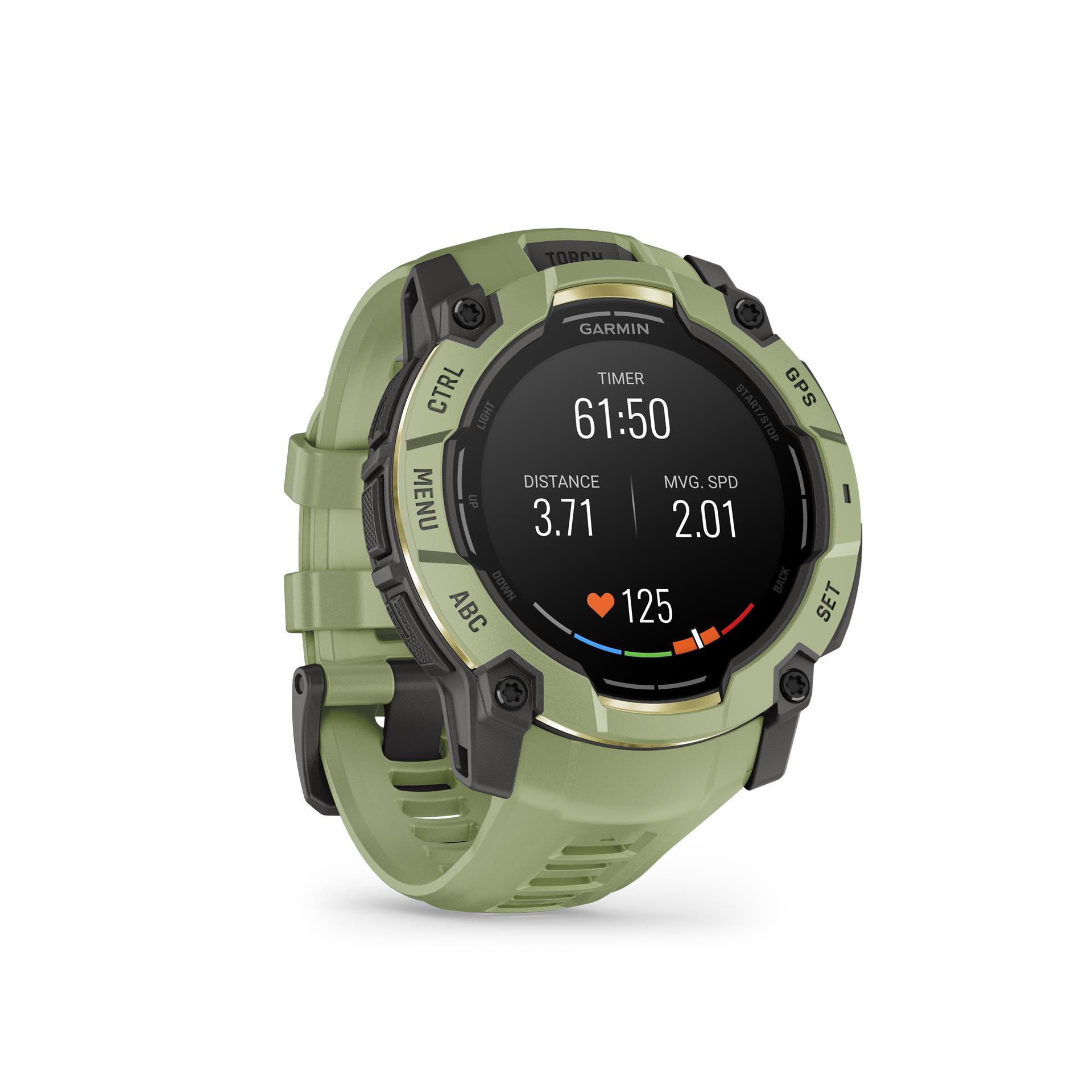 Garmin Instinct® 3 AMOLED viedpulkstenis, 50 mm, Papardes zaļš ar papardes zaļas krāsas pulksteņa siksniņu