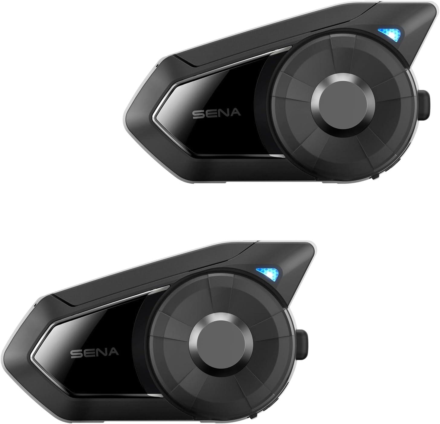 30K Motorcycle Bluetooth communication system with Mesh Intercom and HD Speakers Dual Pack