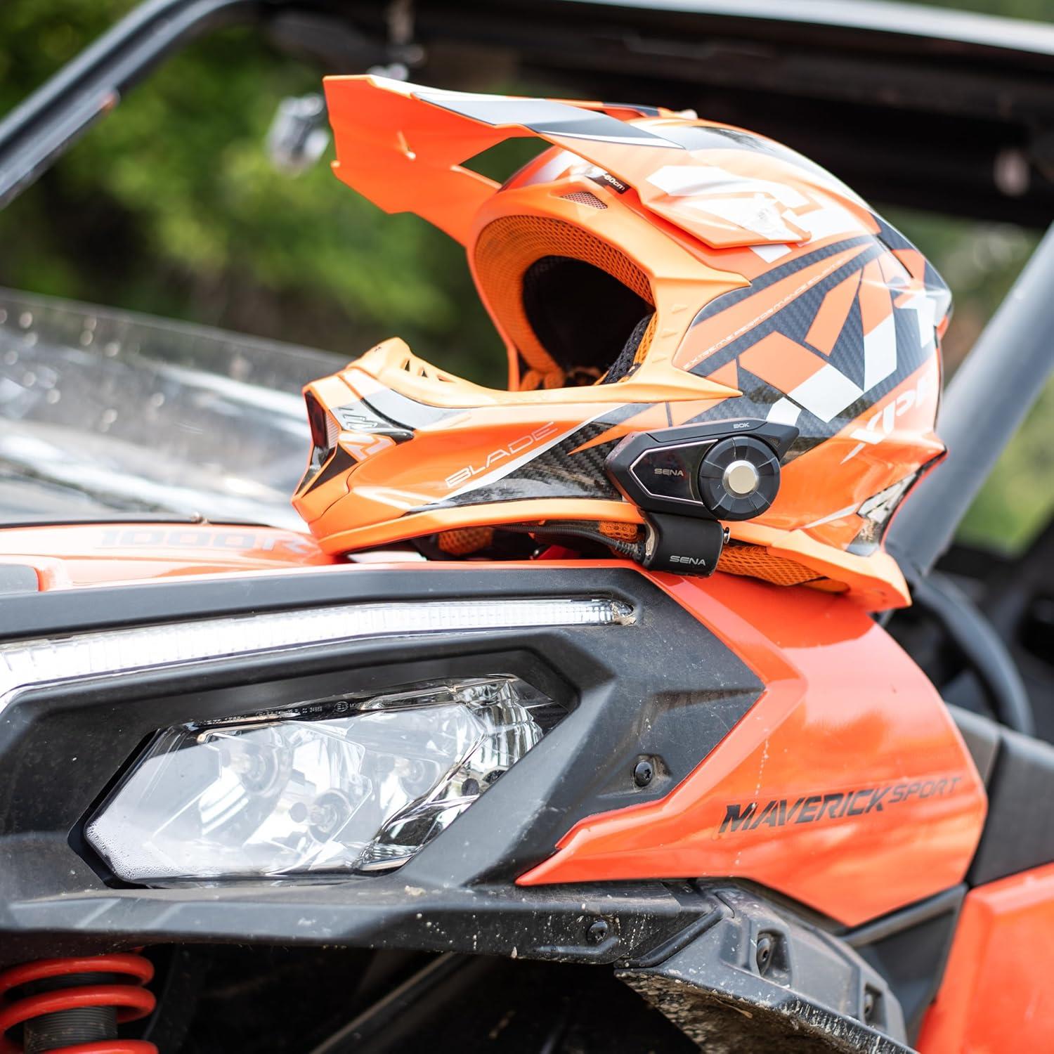 30K Motorcycle Bluetooth communication system with Mesh Intercom and HD Speakers Dual Pack