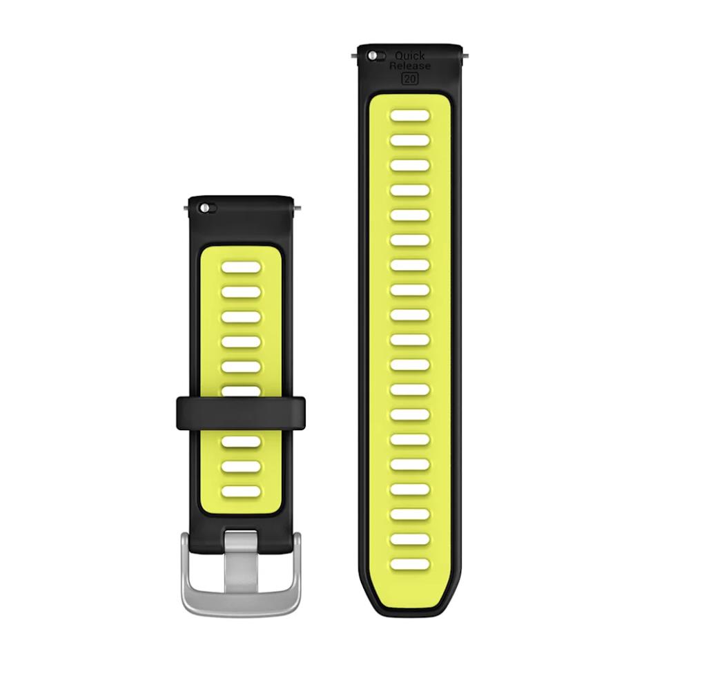 Quick Release Bands (20 mm), Black/Amp yellow silicone