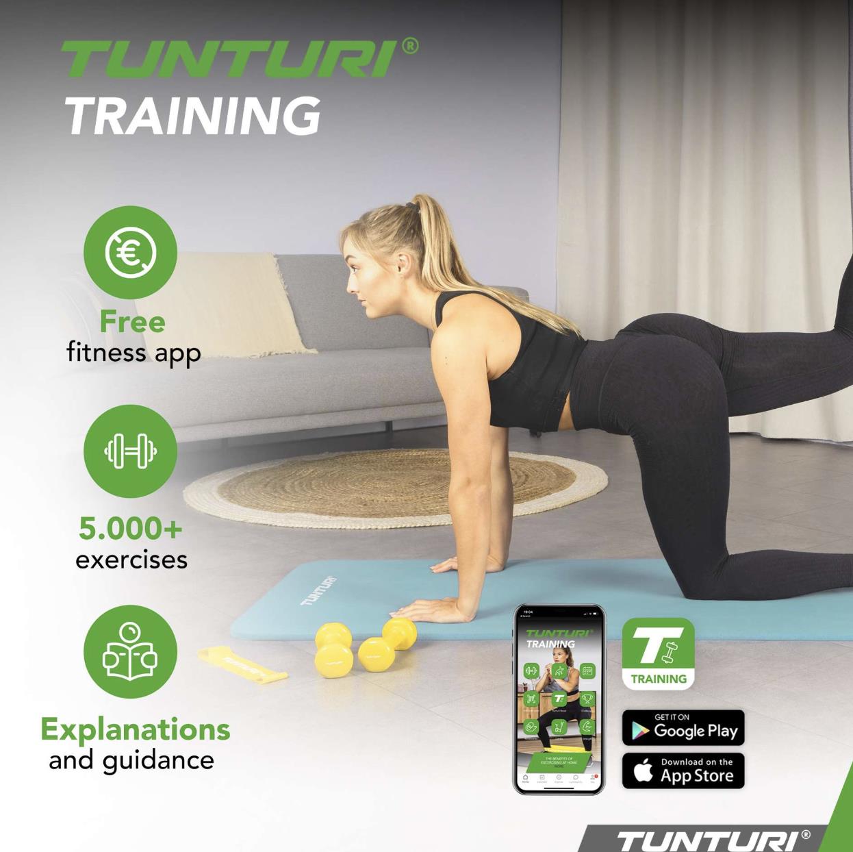 Tunturi Fitnessmat NBR - Mint