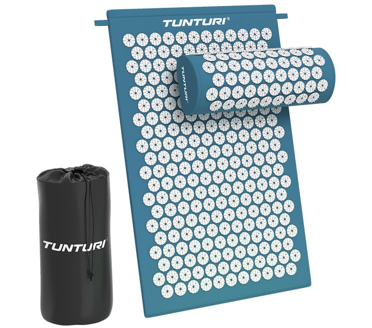 Tunturi Acupressure Mat And Pillow, Petrol Blue