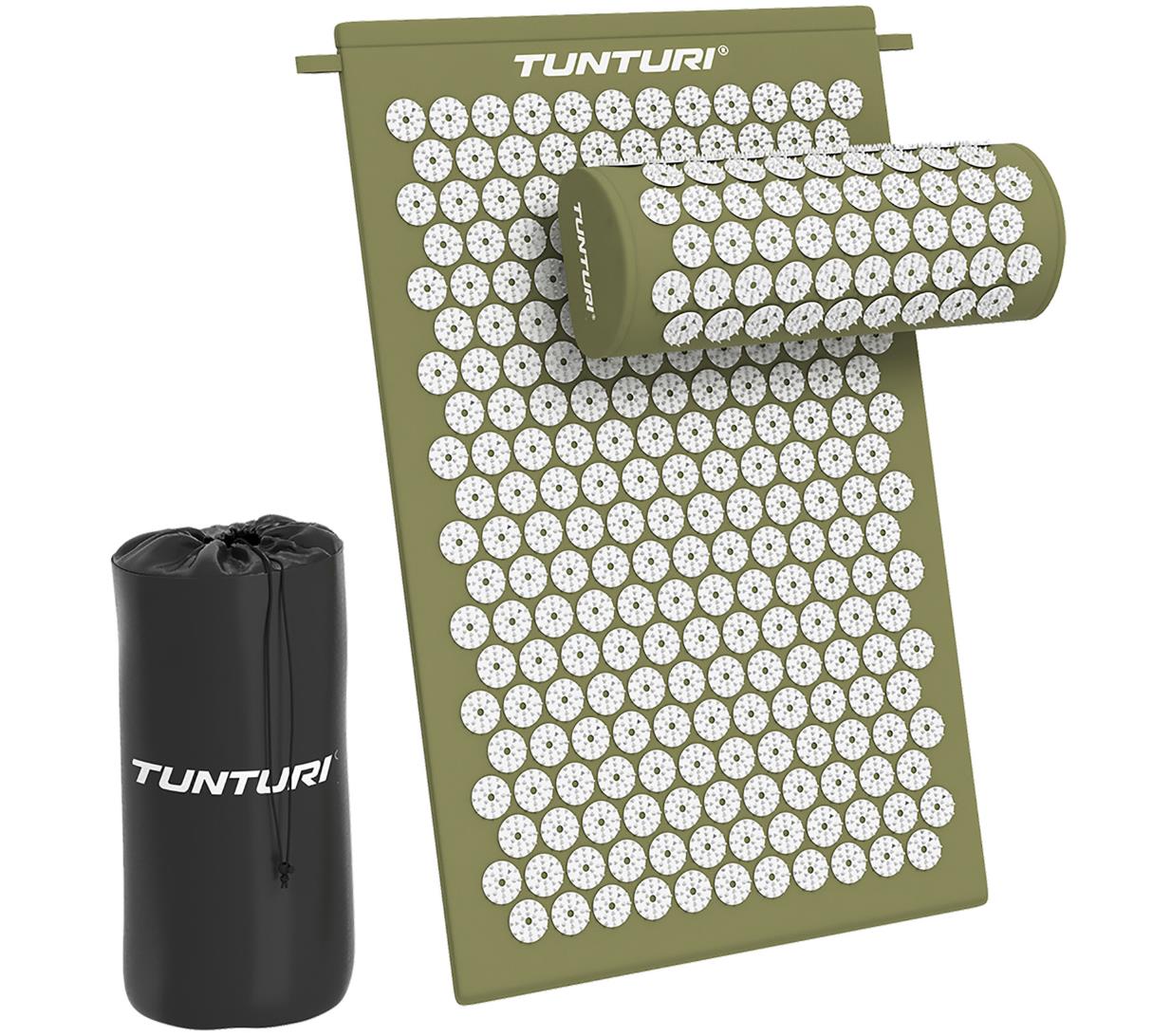 Tunturi Acupressure Mat And Pillow, Army Green