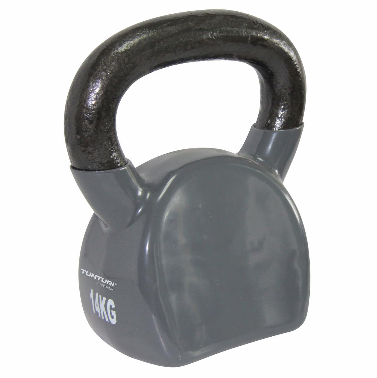Tunturi Vinyl Kettlebell 14kg- Grey