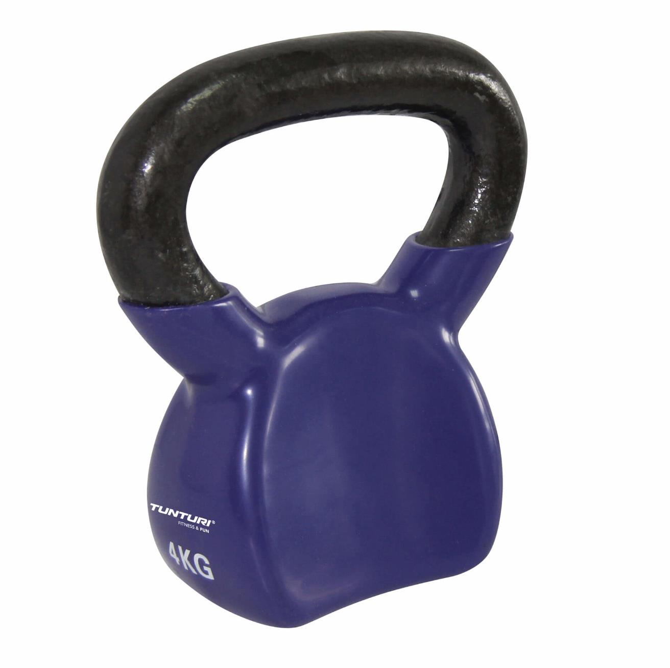 Tunturi Vinyl Kettlebell 4kg - Purple