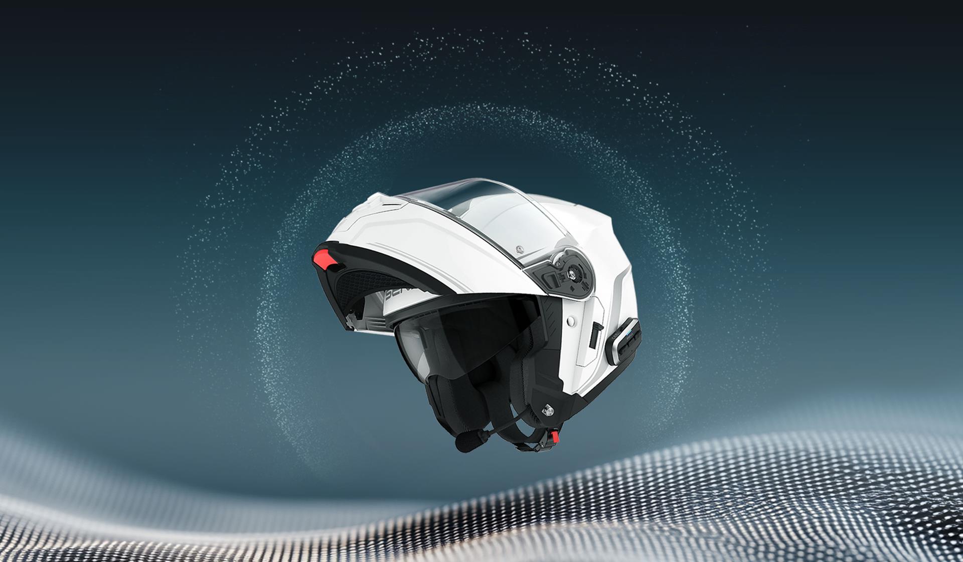 SENA OUTRUSH 2 Smart Flip-Up Helmet with Mesh Communication, Glossy White, XL