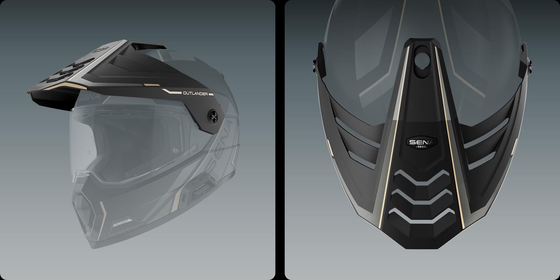 „SENA OUTLANDER“ išmanioji „Dual Sport“ šalmas su „Mesh Communication“ sistema, Blizgus baltas, dydis XL