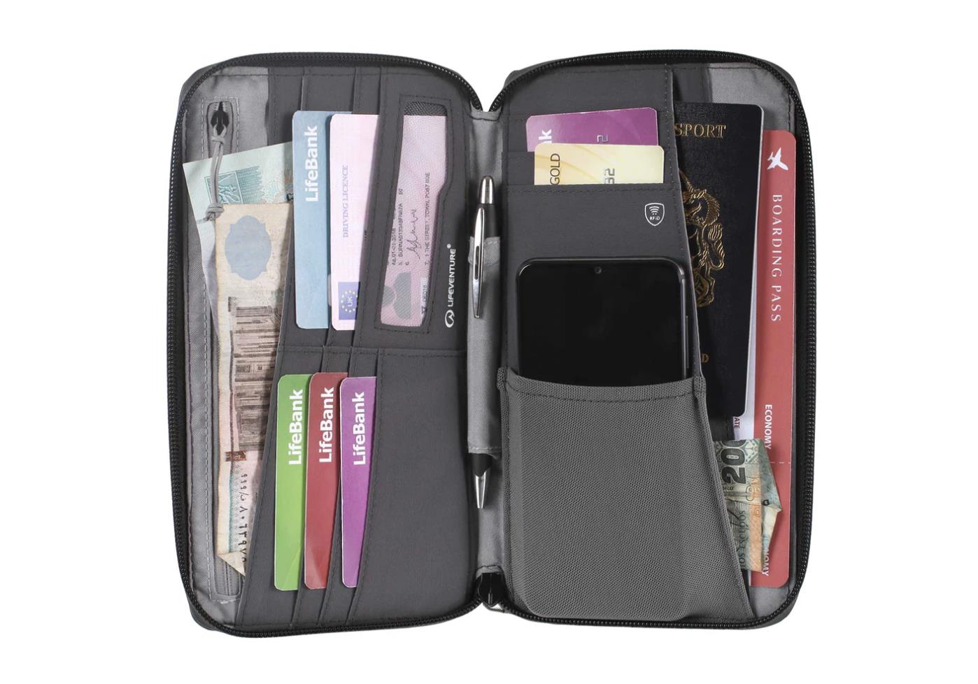 Lifeventure RFID Travel Wallet, Recycled, Grey