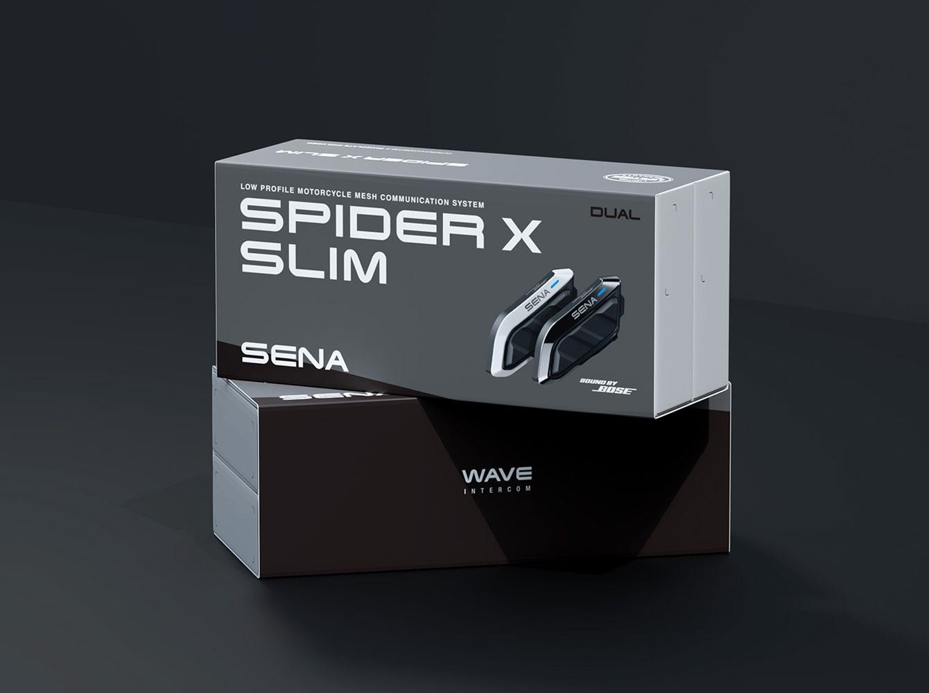 SPIDER X Slim, Low Profile Motorcycle Mesh Communication System Dual Pack