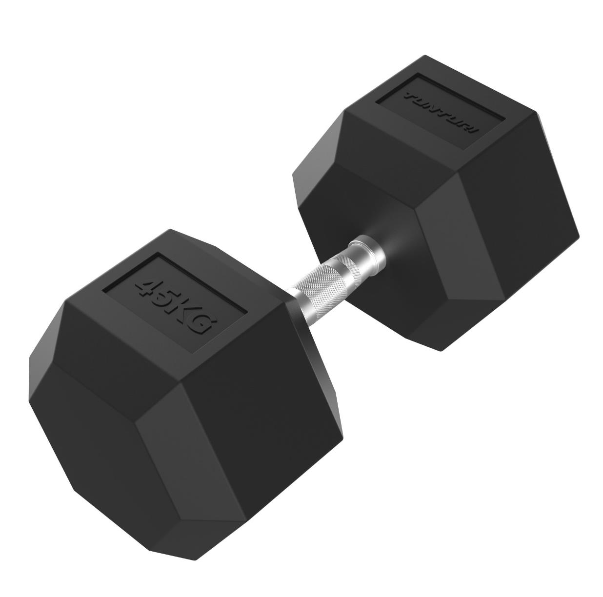 Tunturi Platinum Hex Rubber Dumbbell, 45kg