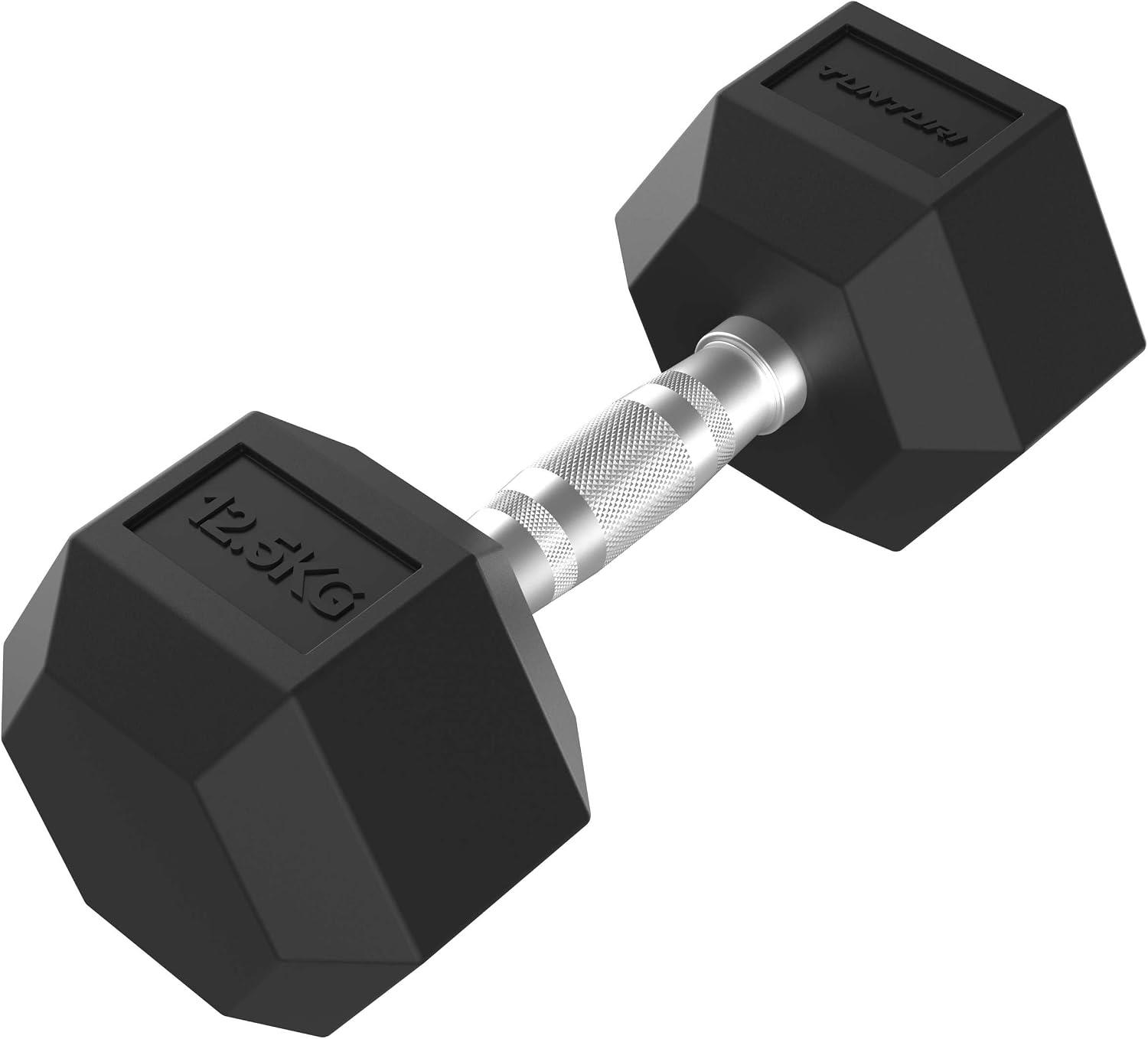 Tunturi Platinum Hex Rubber Dumbbell, 12.5kg