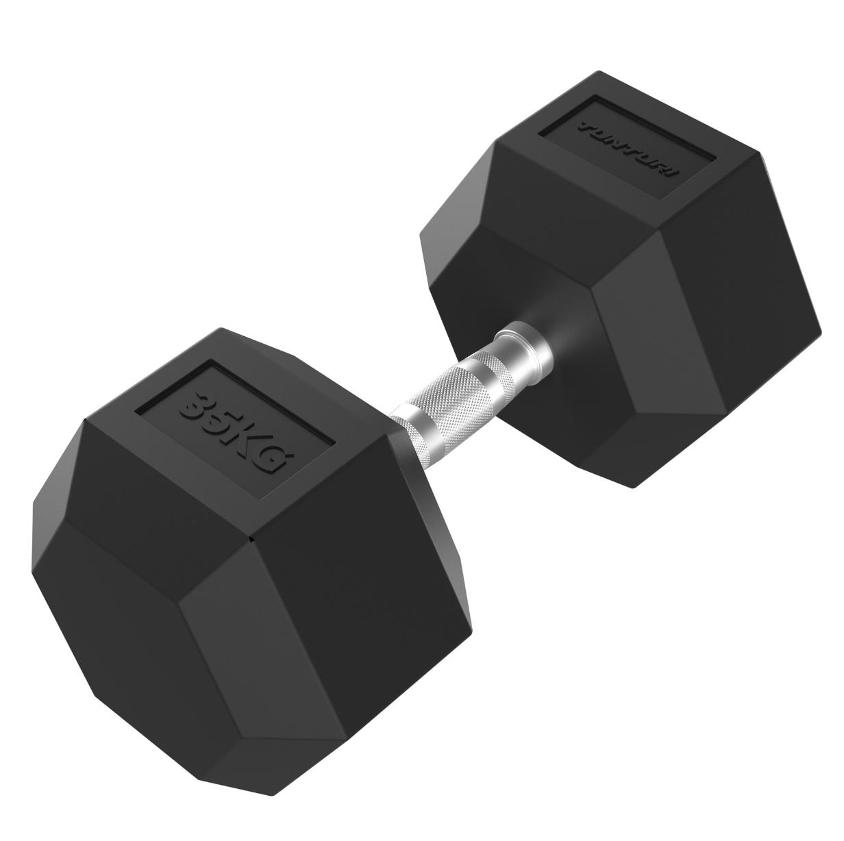 Tunturi Platinum Hex Rubber Dumbbell, 35kg