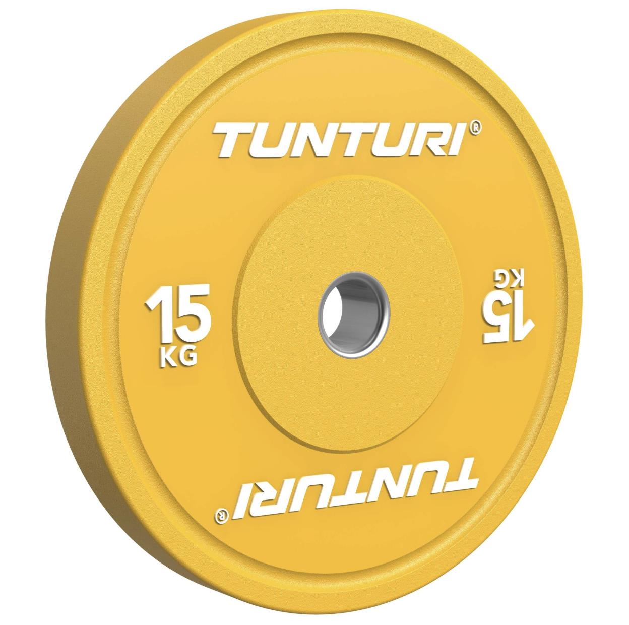 Tunturi Platinum Bumper Plate Yellow, 15kg