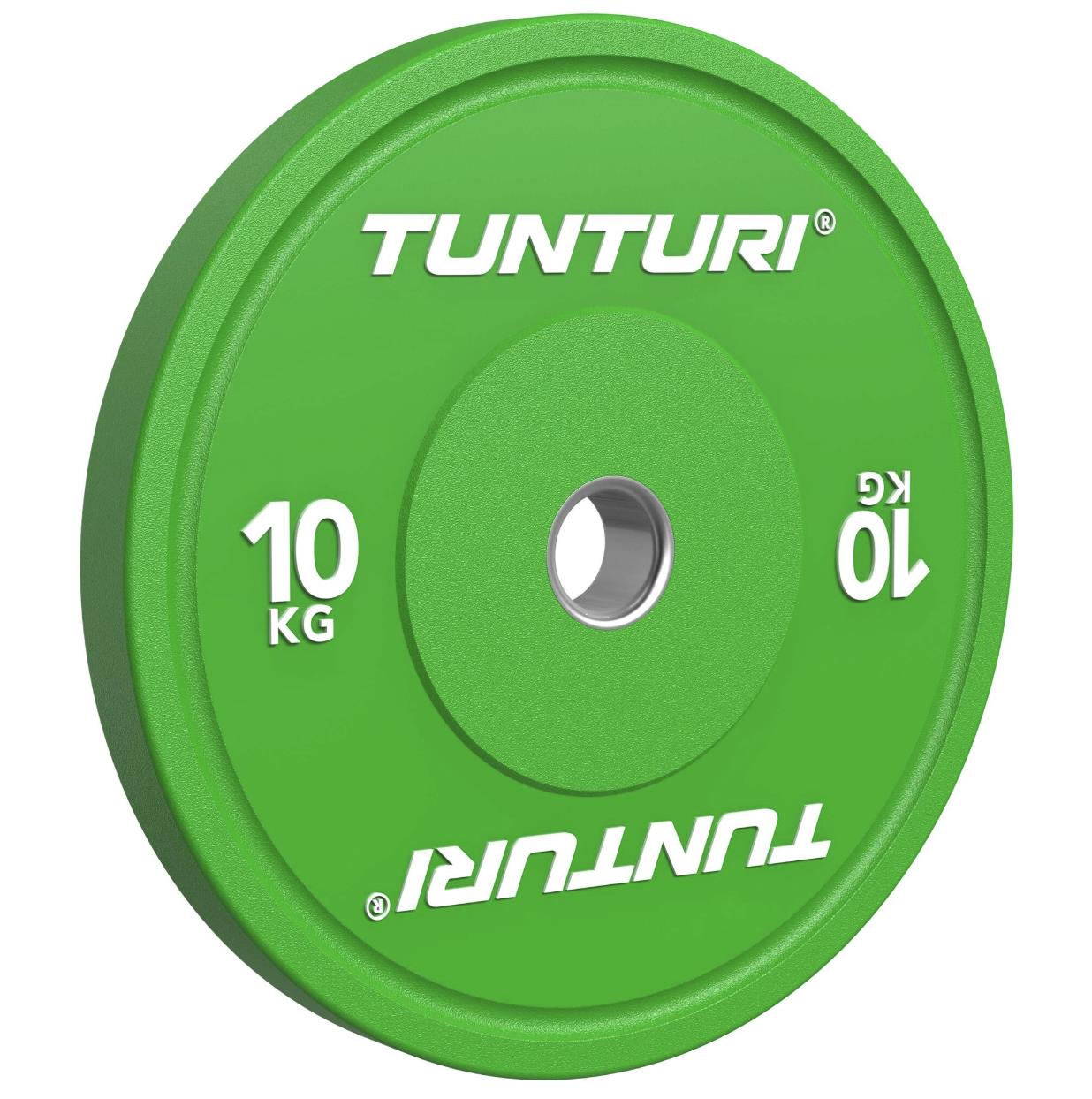 Tunturi Platinum Bumper Plate Green, 10kg