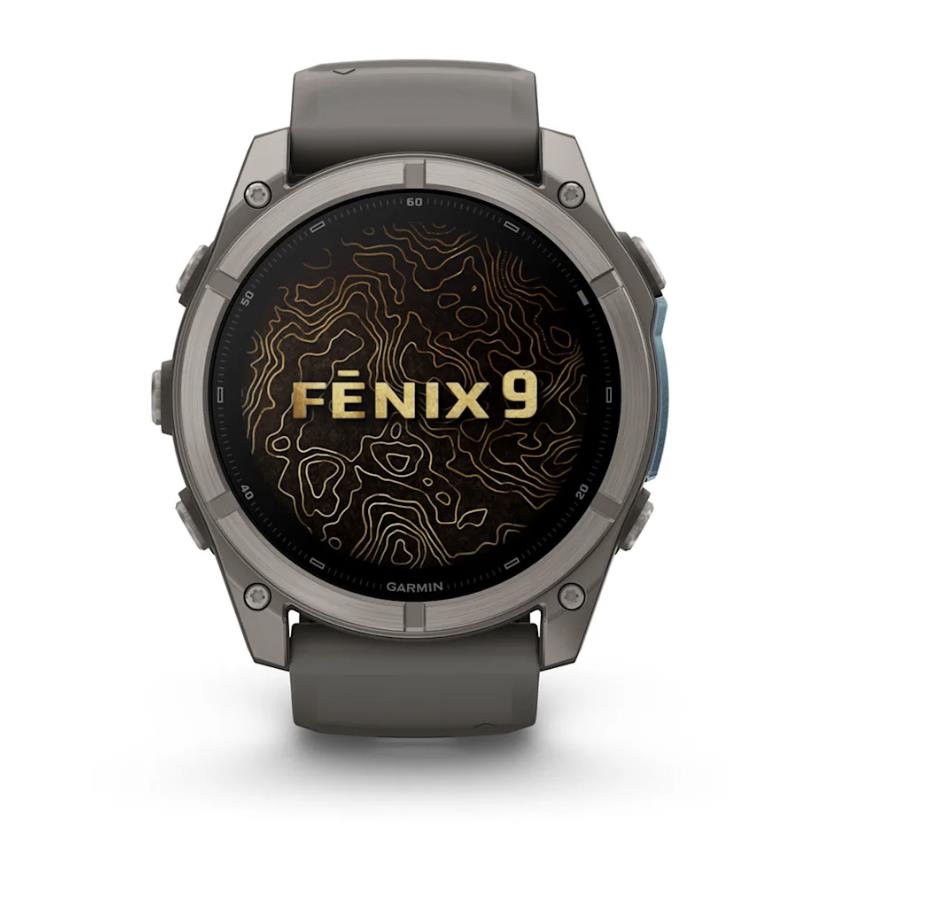 fenix 9 – 51mm, Titanium with Pebble Grey Silicone Band