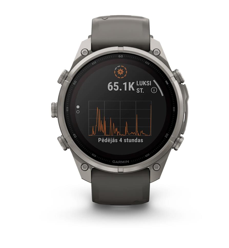 Garmin fenix 9 Pro viedpulkstenis, inReach, Solar, 47 mm, titāns ar akmens pelēka krāsas silikona siksnu