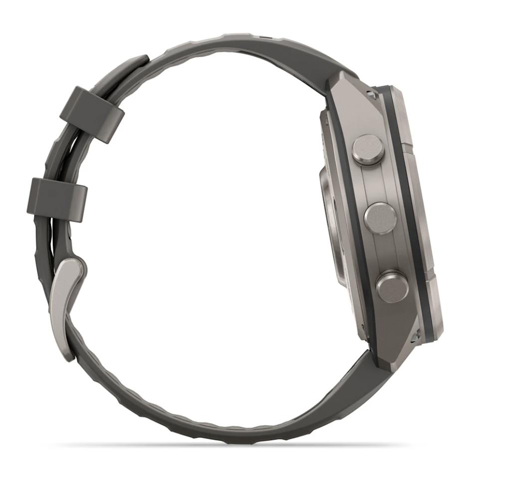 Garmin fenix 9 Pro viedpulkstenis, inReach, Solar, 47 mm, titāns ar akmens pelēka krāsas silikona siksnu