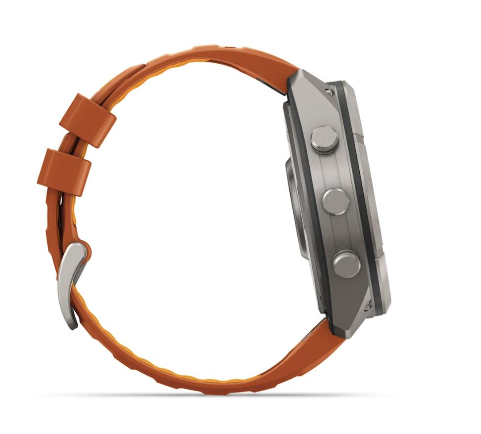 fenix 9 Pro – inReach, 51mm, Titanium with Autumn Orange/Spark Orange Silicone Band