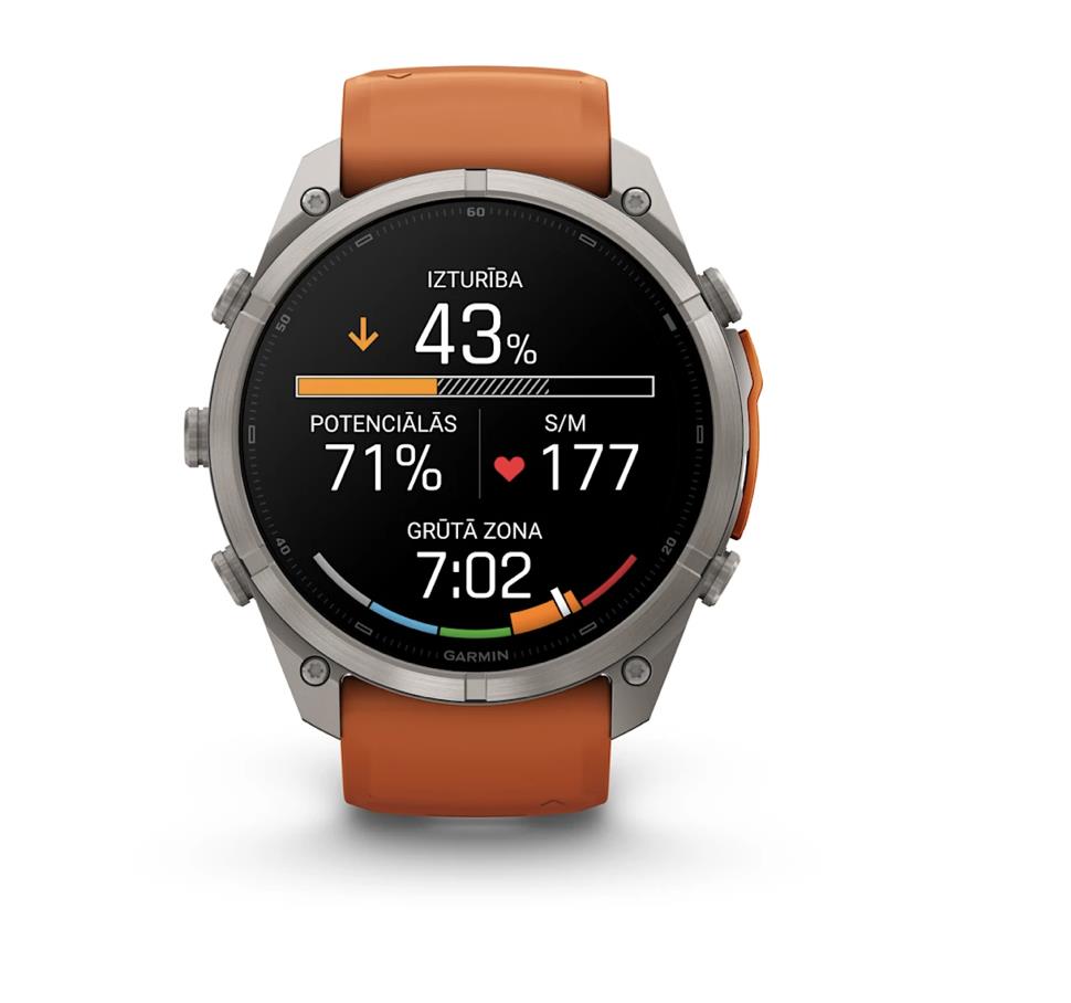 fenix 9 Pro – inReach, 51mm, Titanium with Autumn Orange/Spark Orange Silicone Band