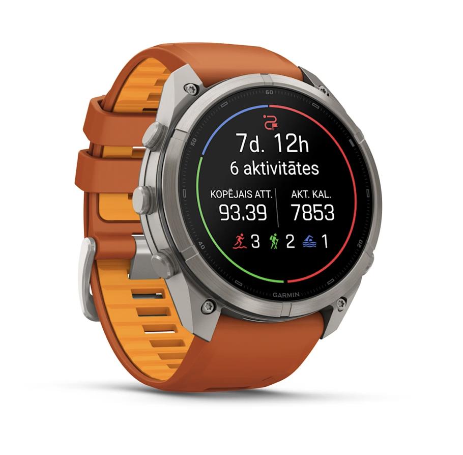 fenix 9 Pro – inReach, 51mm, Titanium with Autumn Orange/Spark Orange Silicone Band