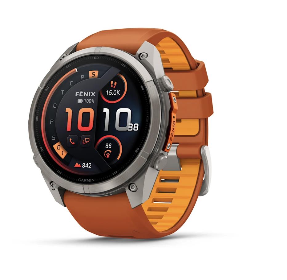 fenix 9 Pro – inReach, 51mm, Titanium with Autumn Orange/Spark Orange Silicone Band