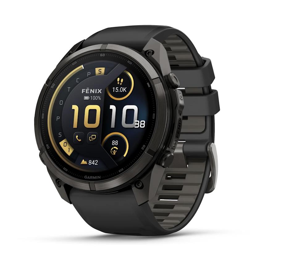 fenix 9 Pro – inReach, 51mm, Carbon Gray DLC Titanium with Black/Pebble Grey Silicone Band