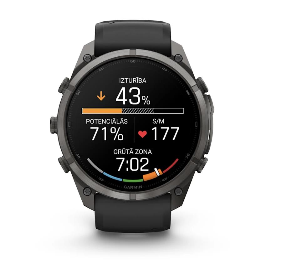 fenix 9 Pro – inReach, 51mm, Carbon Gray DLC Titanium with Black/Pebble Grey Silicone Band