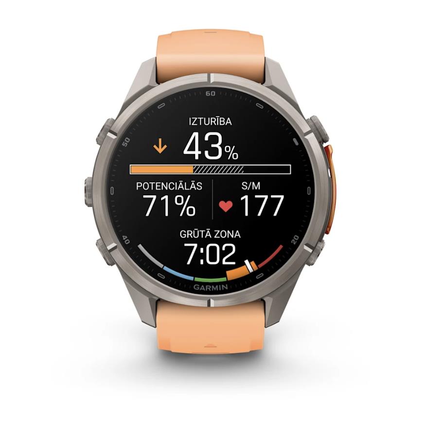 fenix 9 Pro – inReach, 43mm, Titanium with Shell Pink/Autumn Orange Silicone Band