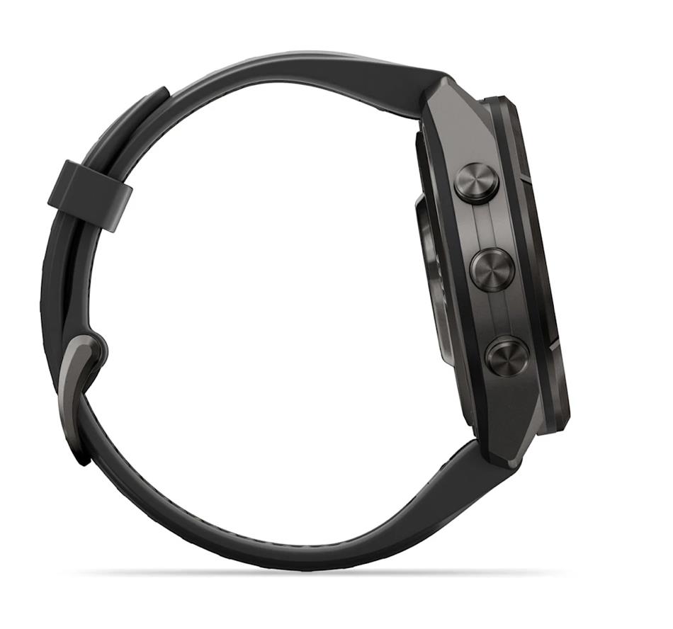 fenix 9 Pro – inReach, 43mm, Carbon Gray DLC Titanium with Black/Pebble Grey Silicone Band