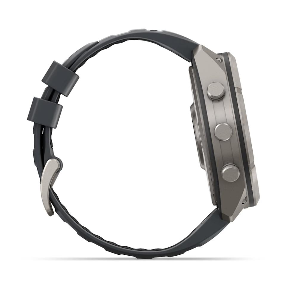 Garmin fenix 9 Pro viedpulkstenis, 51 mm, titāna korpuss ar grafīta/melnu silikona siksnu