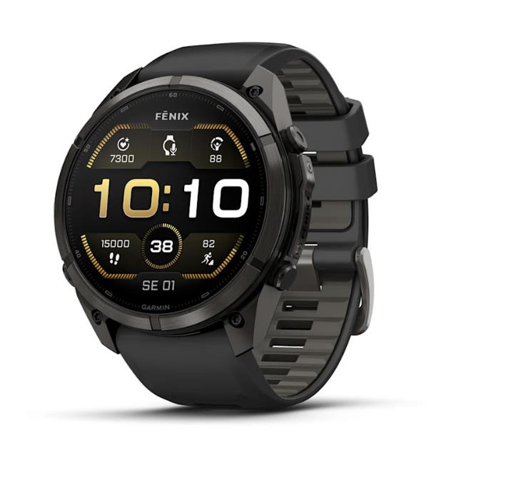 fenix 9 Pro – 51mm, Carbon Gray DLC Titanium with Black/Pebble Grey Silicone Band