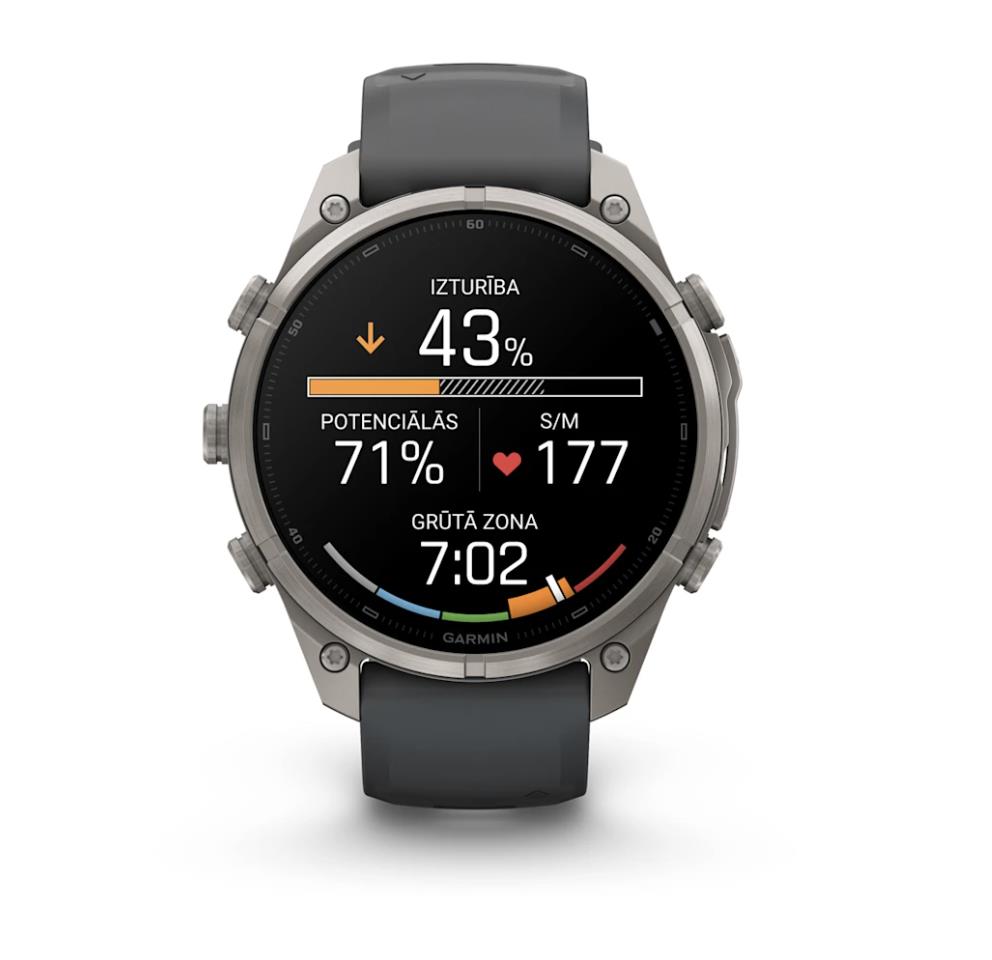 Garmin fenix 9 Pro Смарт-часы, 47 мм, титановый корпус с графитово-черным силиконовым ремешком
