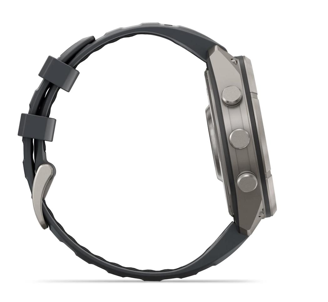 Garmin fenix 9 Pro Смарт-часы, 47 мм, титановый корпус с графитово-черным силиконовым ремешком