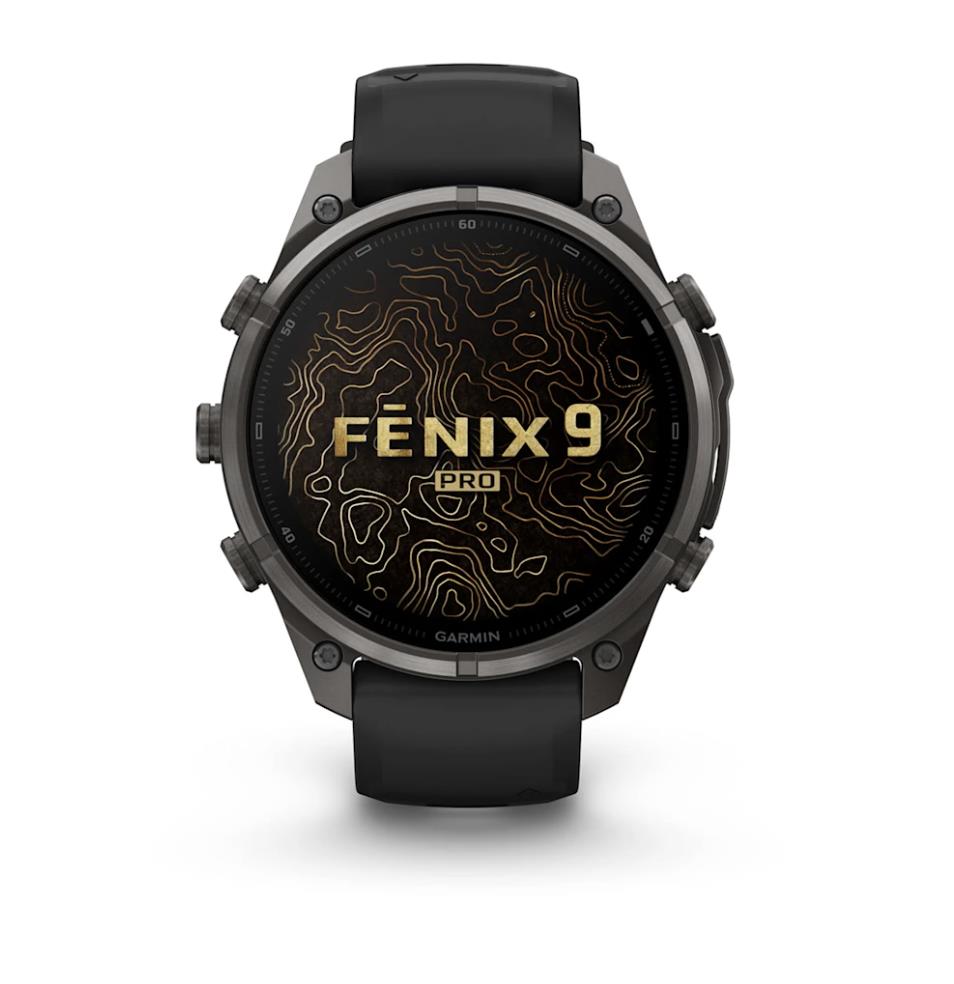 Garmin fenix 9 Pro smartwatch, 47 mm, Carbon Gray DLC Titanium with Black/Pebble Grey Silicone Band