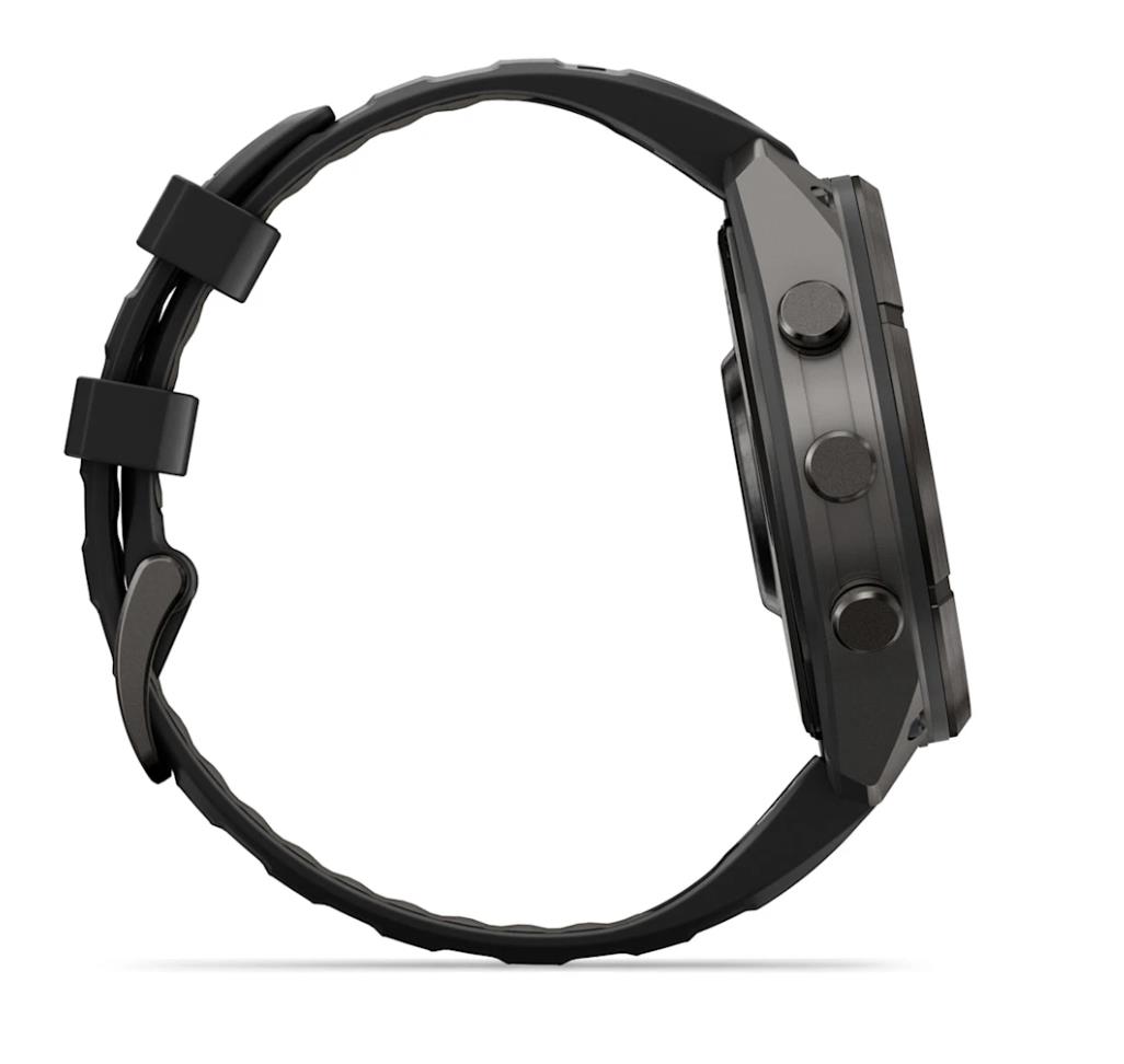 Garmin fenix 9 Pro smartwatch, 47 mm, Carbon Gray DLC Titanium with Black/Pebble Grey Silicone Band