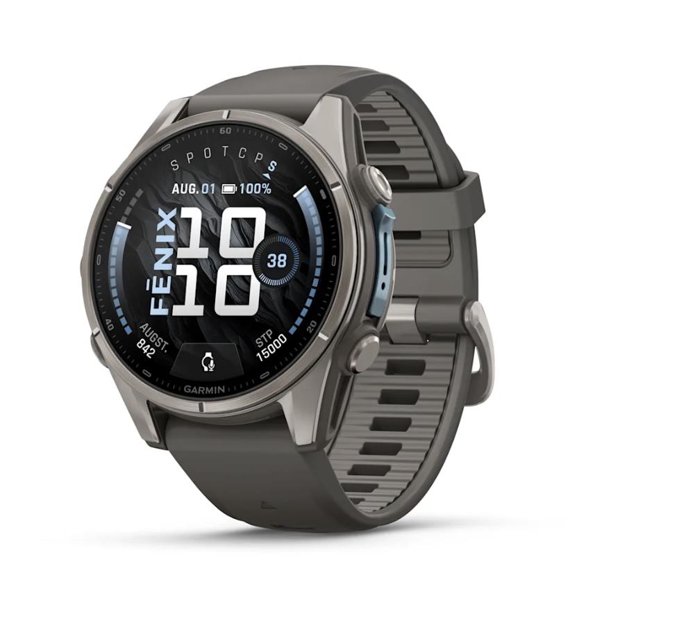 fenix 9 – 43mm, Titanium with Pebble Grey Silicone Band