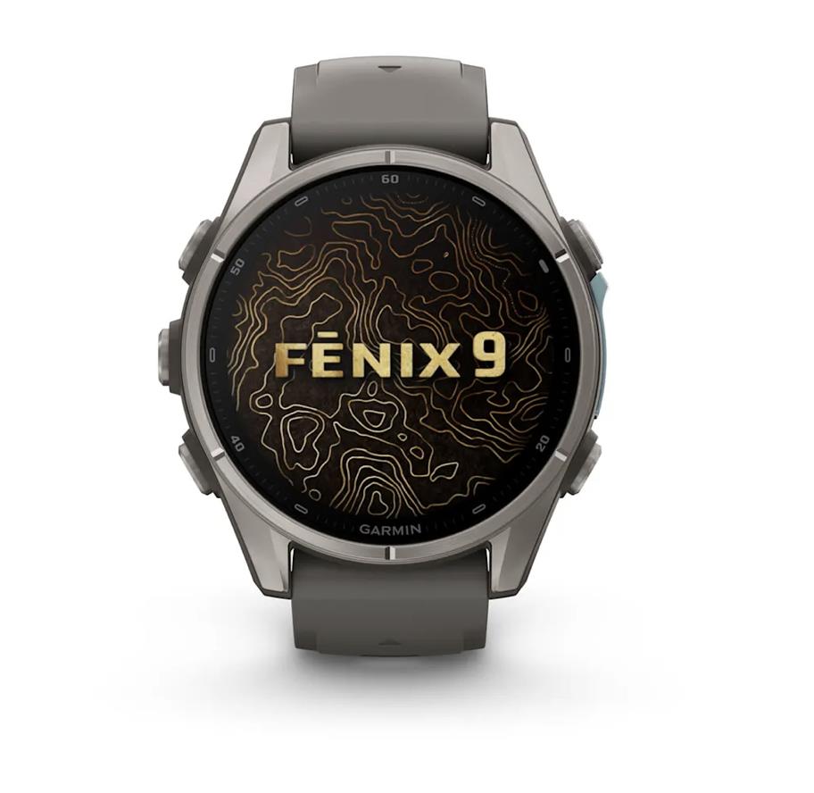 fenix 9 – 43mm, Titanium with Pebble Grey Silicone Band
